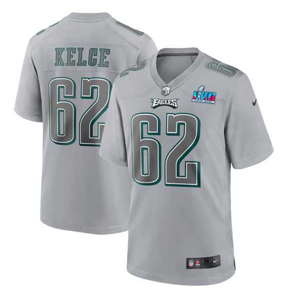 Men's Philadelphia Eagles #62 Jason Kelce Gray Super Bowl LVII Patch Atmosphere Fashion Stitched Game Jersey,We sell and wholesale Men's Philadelphia Eagles #62 Jason Kelce Gray Super Bowl LVII Patch Atmosphere Fashion Stitched Game Jersey on line form chian!